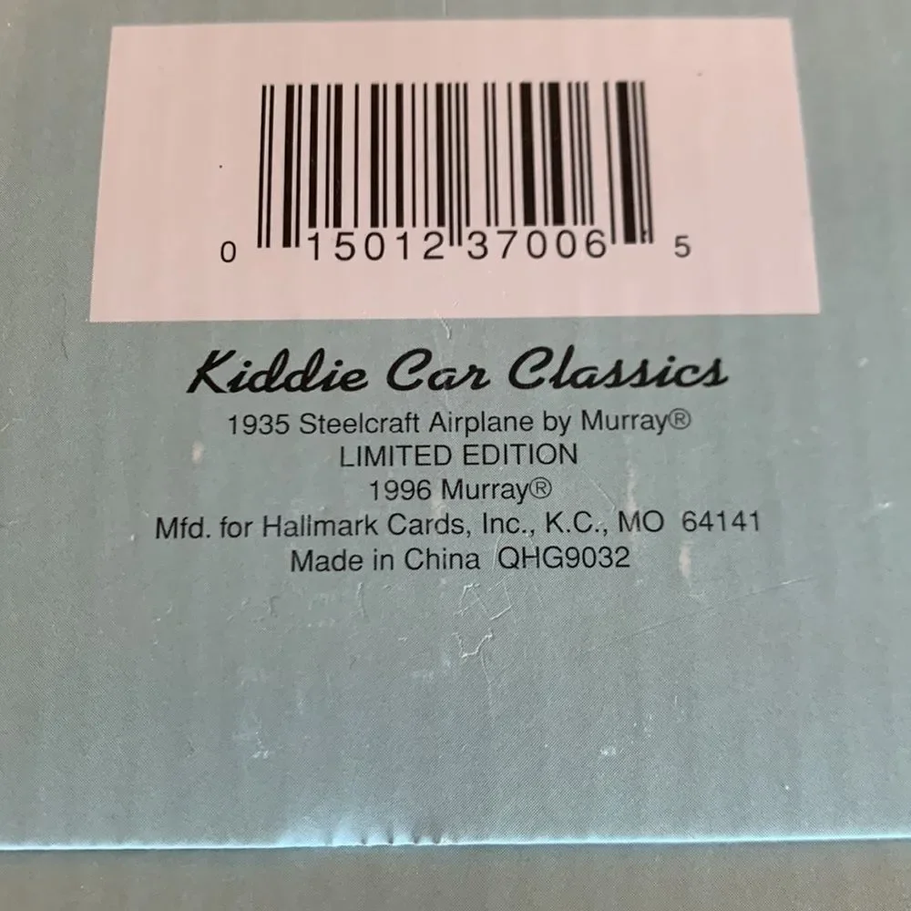 1935 Steelcraft Murray Airplane Hallmark Kiddie Car Classics~Pedal Cars